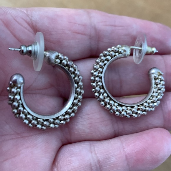 Silver Earrings - 1” beaded loops - Picture 8 of 8
